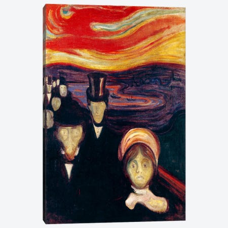 Anxiety, 1894 Canvas Print #15216} by Edvard Munch Canvas Wall Art