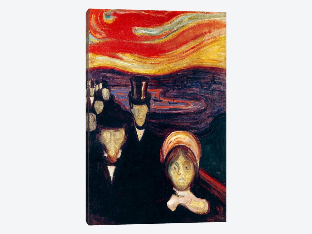 Anxiety, 1894 by Edvard Munch 1-piece Canvas Art