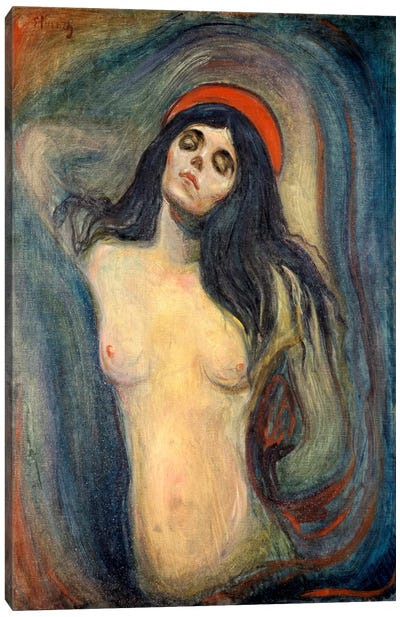 Madonna, 1895 Canvas Art Print - Edvard Munch