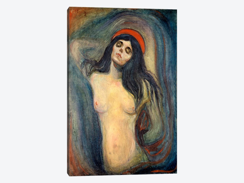 Madonna, 1895 by Edvard Munch 1-piece Canvas Art Print