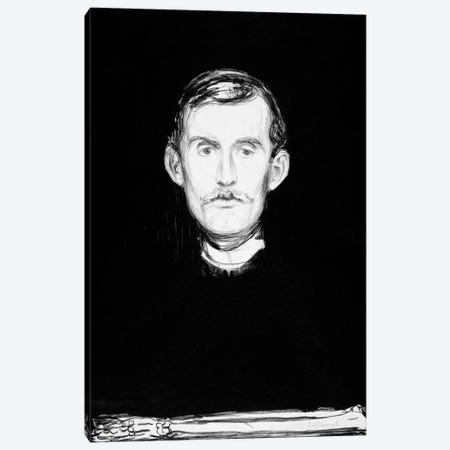Self-Portrait, 1895 Canvas Print #15222} by Edvard Munch Canvas Wall Art