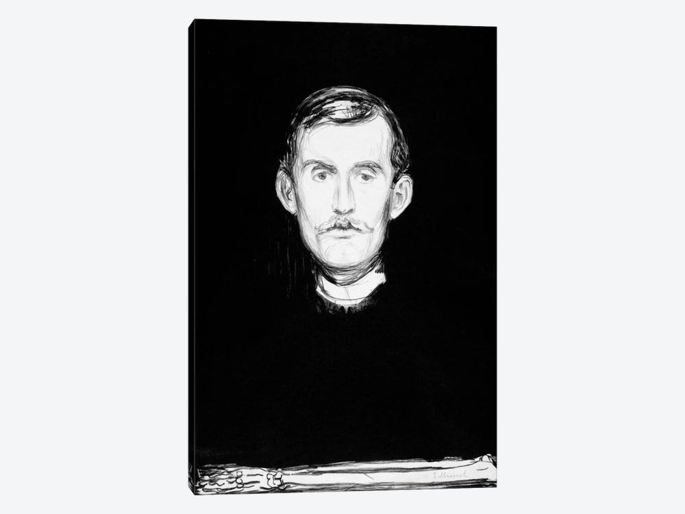 Self-Portrait, 1895 by Edvard Munch 1-piece Canvas Print