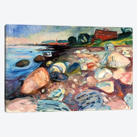 Shore with the Red House, 1904 Canvas Print #15226} by Edvard Munch Canvas Print
