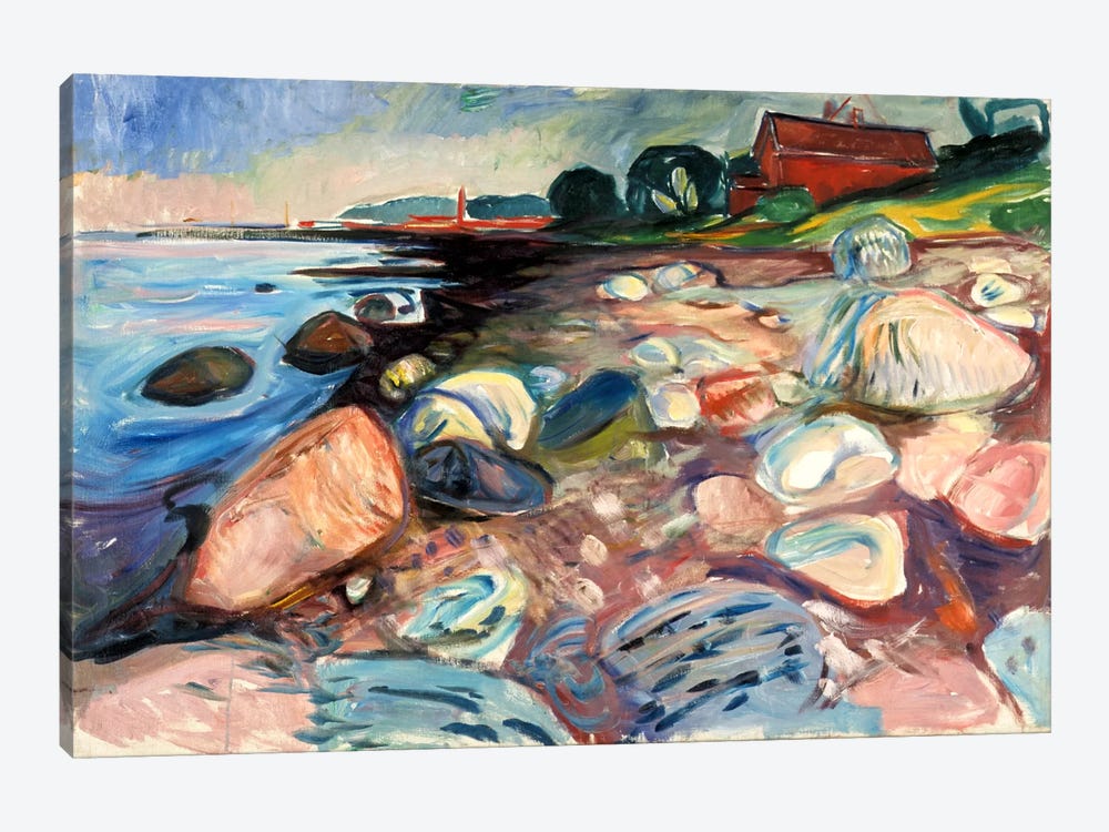 Shore with the Red House, 1904 by Edvard Munch 1-piece Art Print