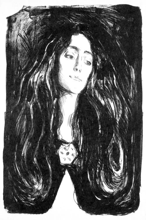 The Brooch, Eva Mudocci, 1903 by Edvard Munch wall art
