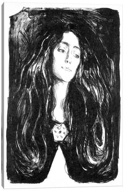 The Brooch, Eva Mudocci, 1903 Canvas Art Print - Edvard Munch