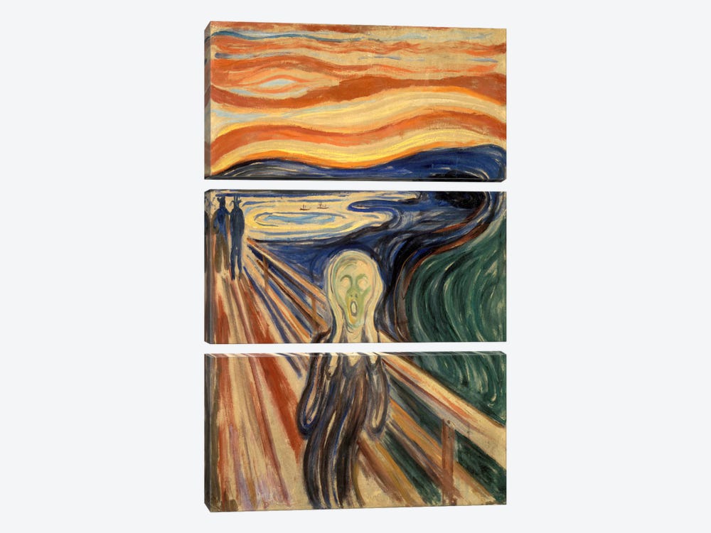 The Scream, 1910 by Edvard Munch 3-piece Canvas Artwork