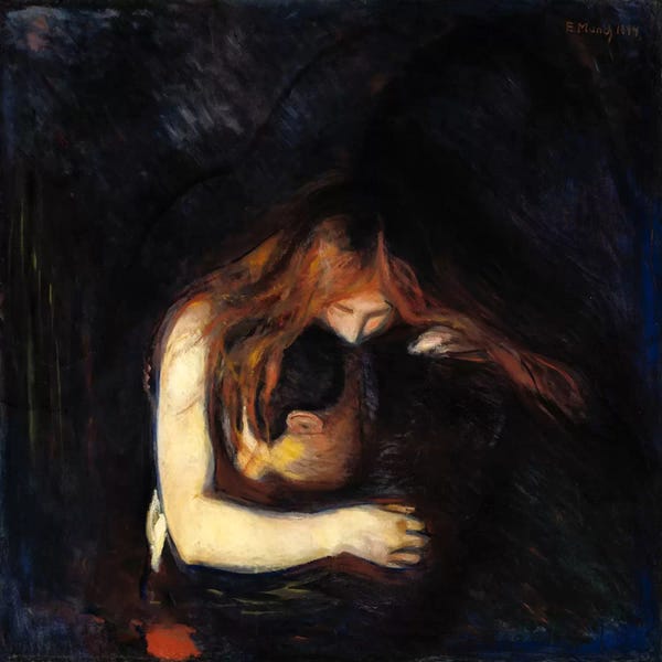 Chiaroscuro: The Vampire (Love and Pain), 1894 by Edvard Munch