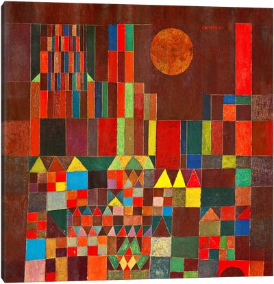 Burg und Sonne, 1928 Canvas Art Print - Abstract Shapes & Patterns