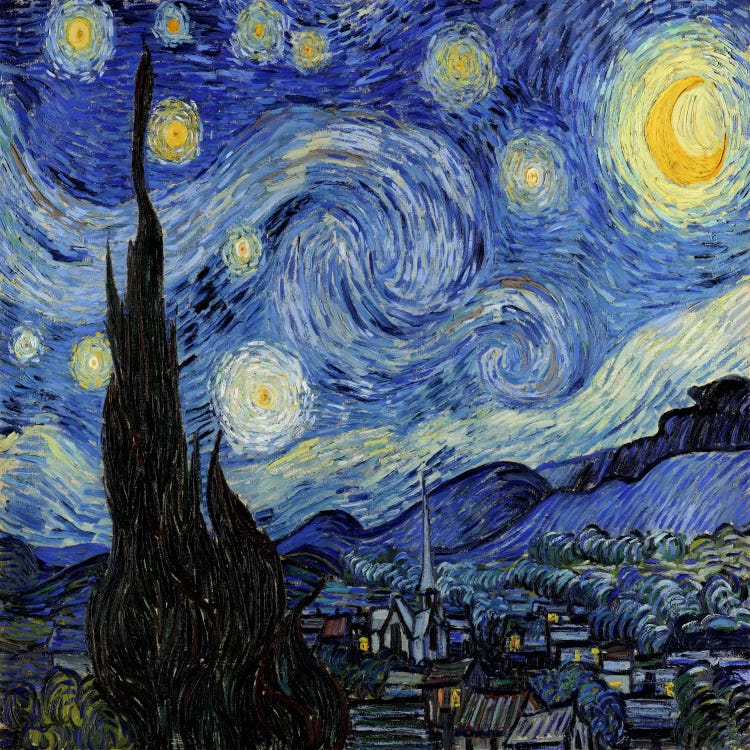 The Starry Night by Vincent van Gogh wall art