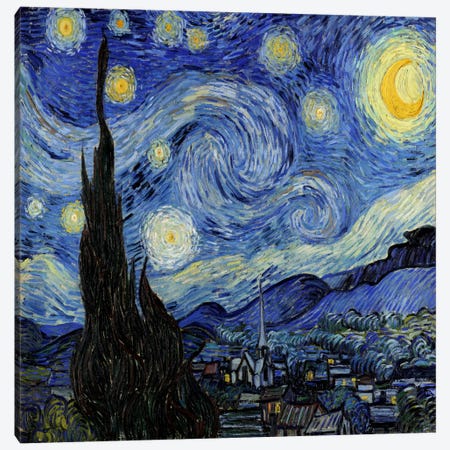 The Starry Night Canvas Print #1523} by Vincent van Gogh Art Print