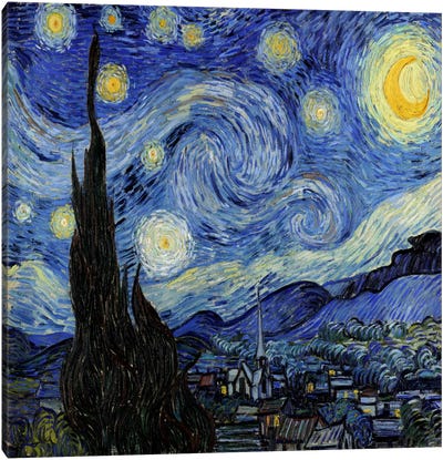 The Starry Night Canvas Art Print - Vincent van Gogh