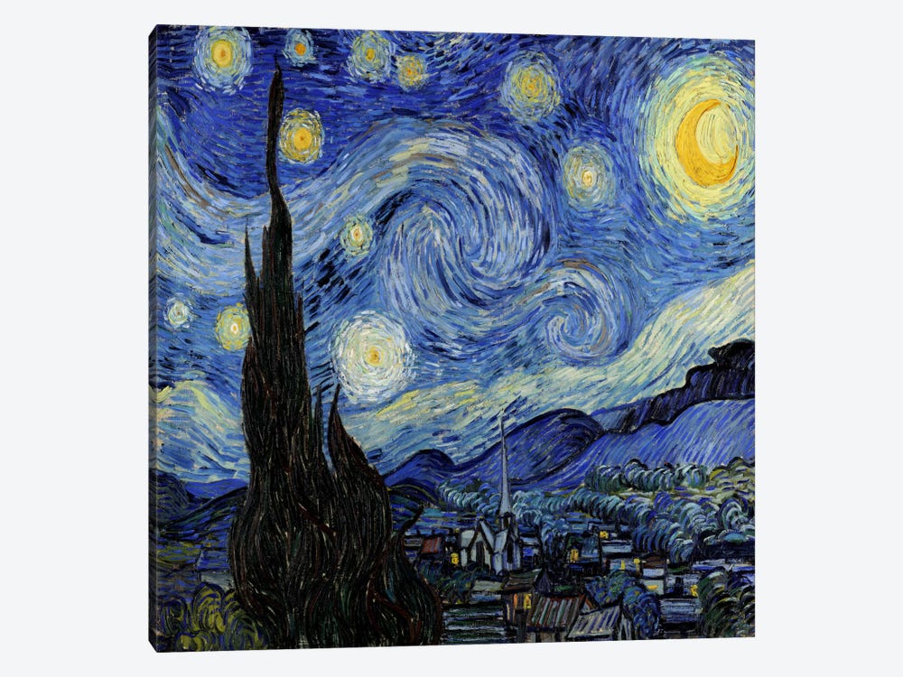 The Starry Night by Vincent van Gogh 1-piece Canvas Print