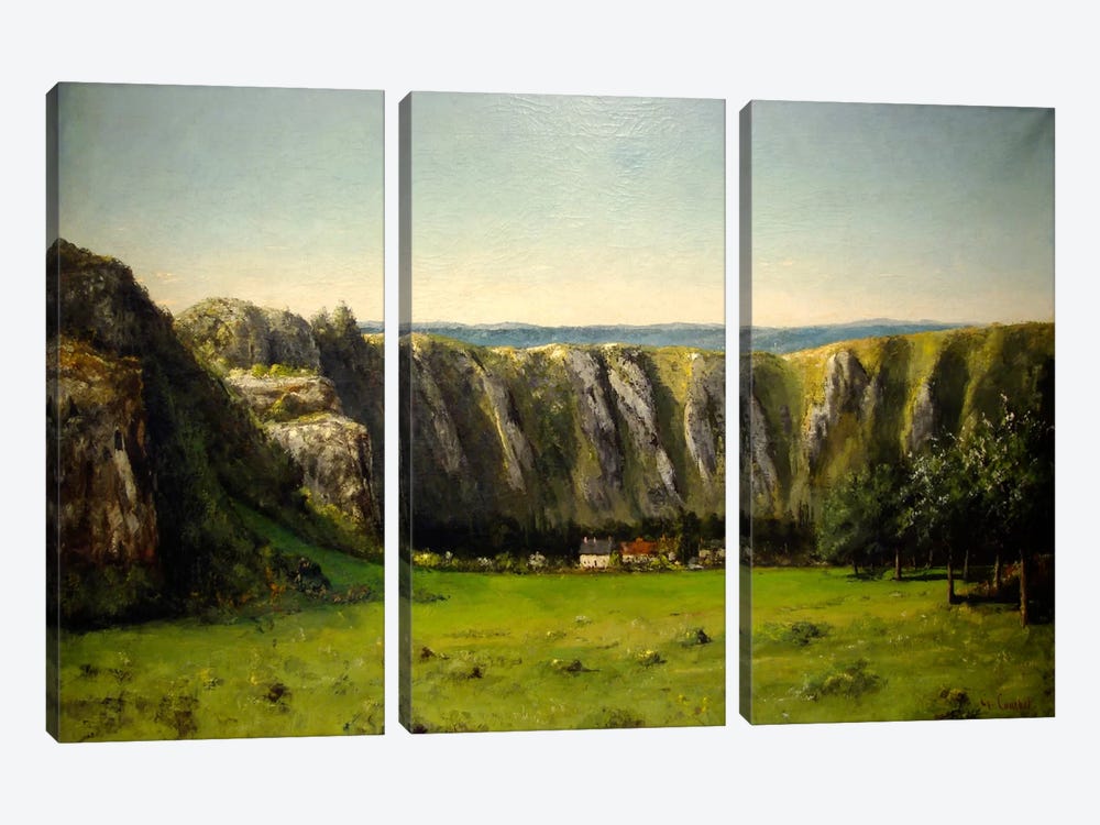 The Rock of Ten Hours, 1855 by Gustave Courbet 3-piece Canvas Artwork