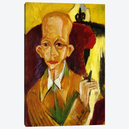 Portrait of Oskar Schlemmer Canvas Print #15258} by Ernst Ludwig Kirchner Canvas Art Print