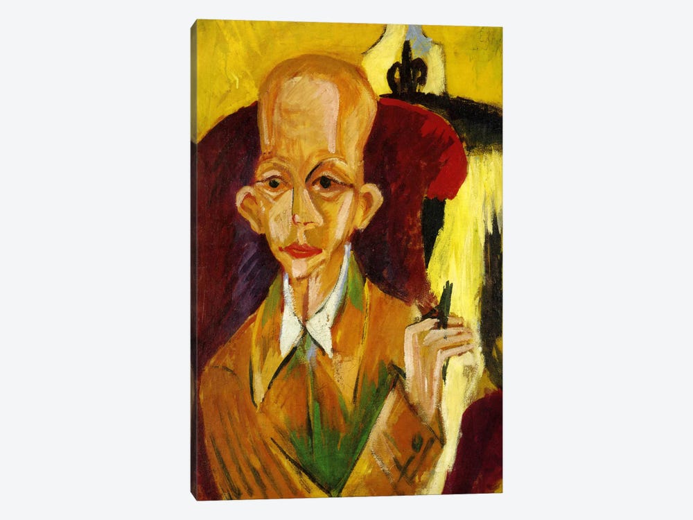 Portrait of Oskar Schlemmer by Ernst Ludwig Kirchner 1-piece Canvas Artwork