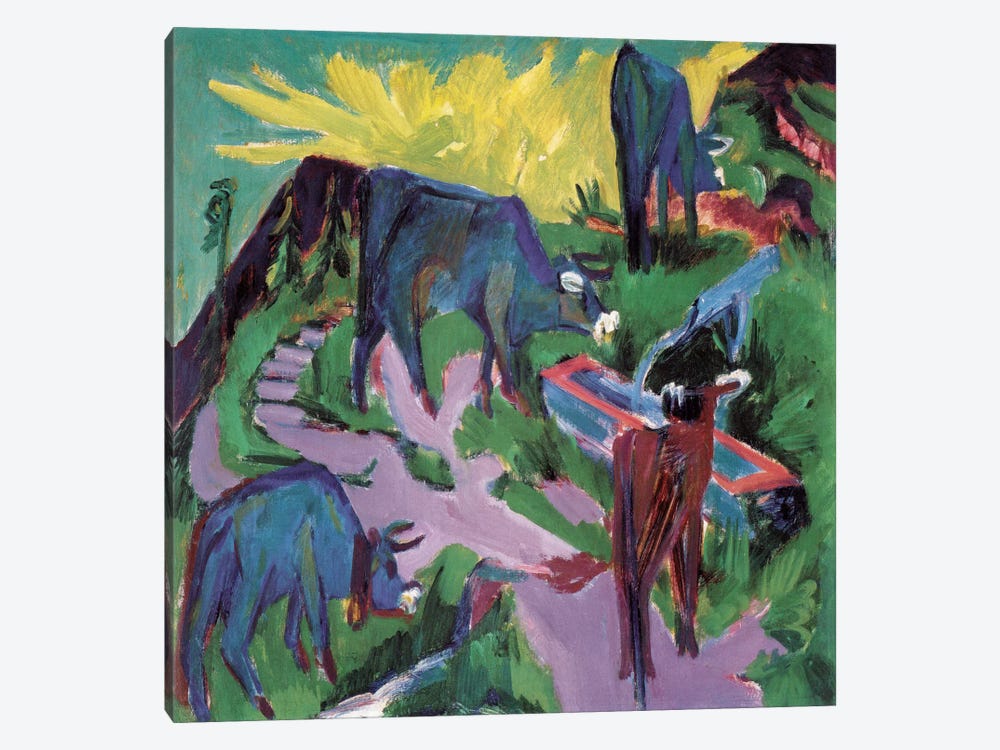 Cows at Sunset by Ernst Ludwig Kirchner 1-piece Canvas Art Print