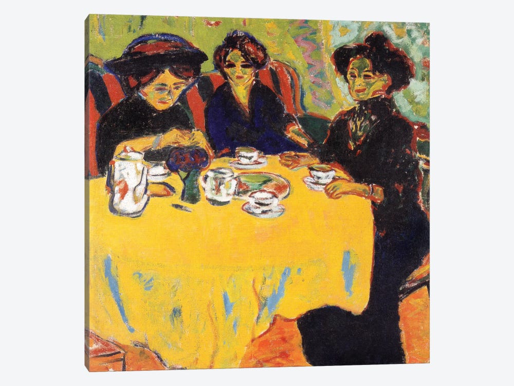 Coffee Drinking Women, 1907 by Ernst Ludwig Kirchner 1-piece Canvas Art