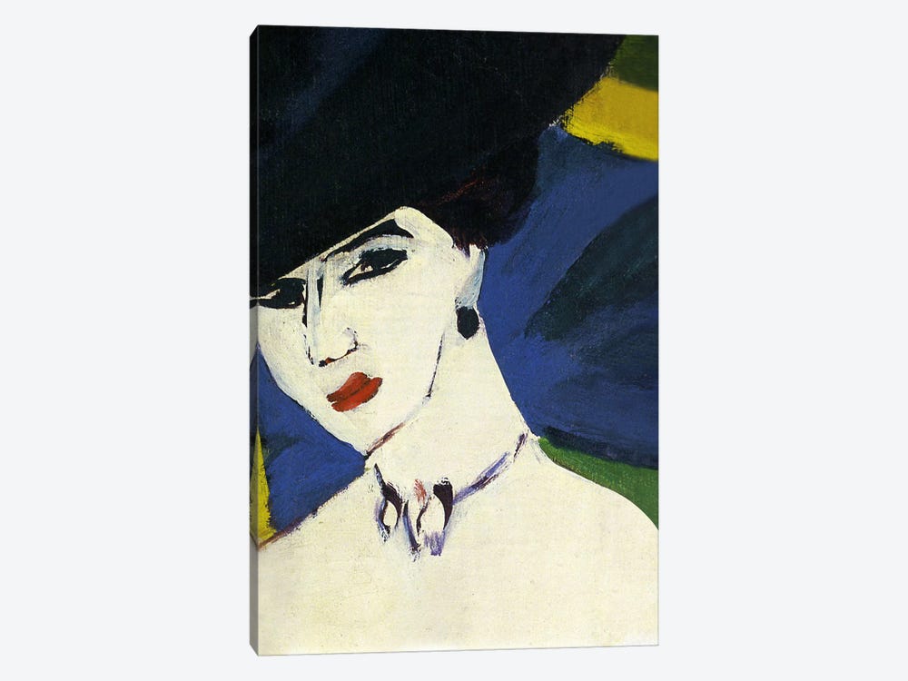 Female Nude with a Black Hat by Ernst Ludwig Kirchner 1-piece Canvas Artwork
