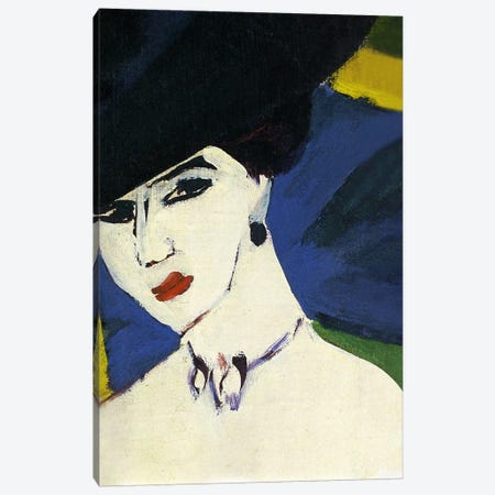 Female Nude with a Black Hat Canvas Print #15265} by Ernst Ludwig Kirchner Canvas Art Print