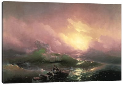 The Ninth Wave, 1850 Canvas Art Print - Lake & Ocean Sunrise & Sunset Art