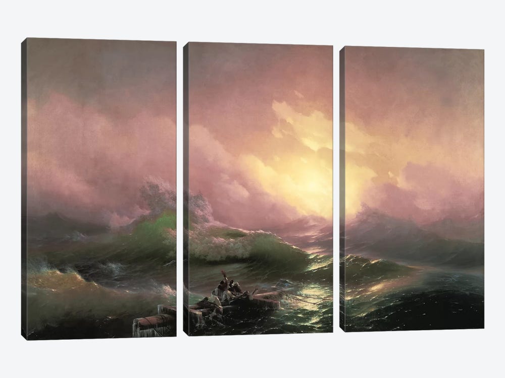 The Ninth Wave, 1850 by Ivan Aivazovsky 3-piece Canvas Print