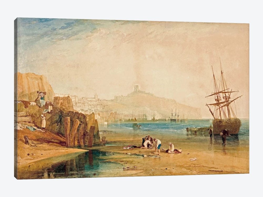 Scarborough Town and Castle: Morning Boys Catching Crabs, 1810 by J.M.W. Turner 1-piece Canvas Wall Art