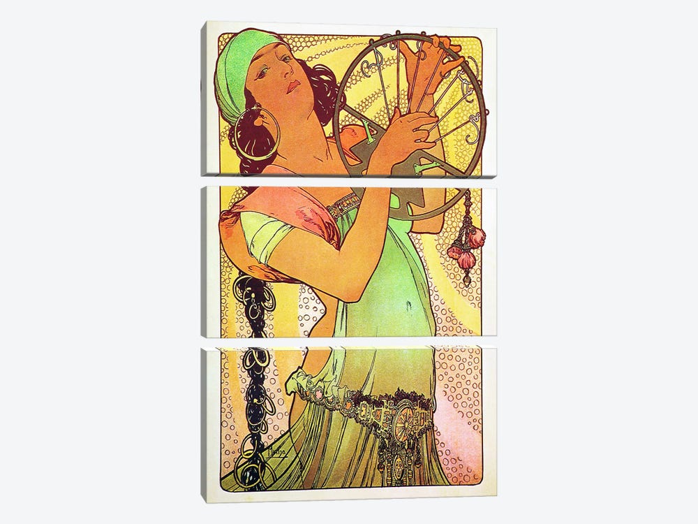 The Modern Stamped Salome by Alphonse Mucha 3-piece Art Print