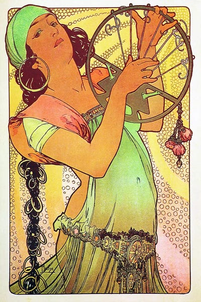 Performing Arts: The Modern Stamped Salome by Alphonse Mucha