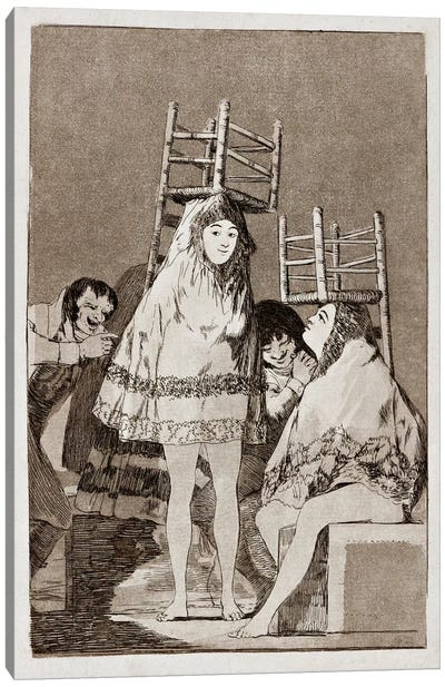 Los Caprichos: They've already got a Seat, Plate 26 Canvas Art Print - Francisco Goya
