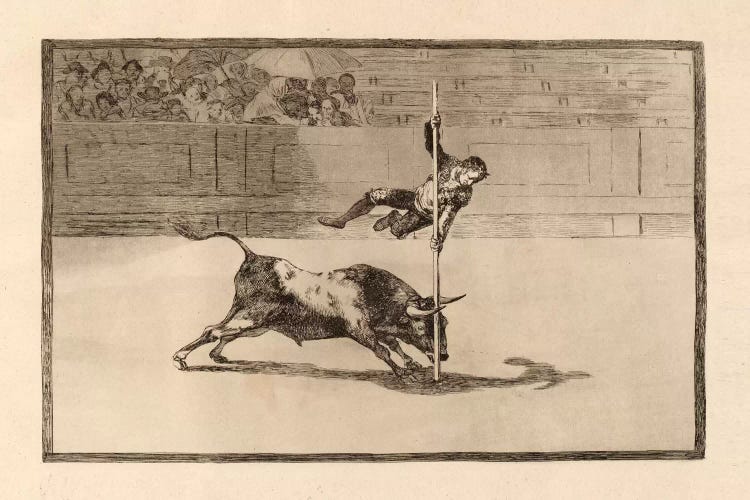 The Agility and Audacity of Juanito Apinani in the Ring at Madrid by Francisco Goya wall art