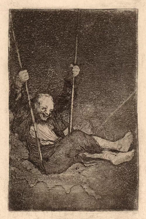 Old Man on a Swing by Francisco Goya wall art