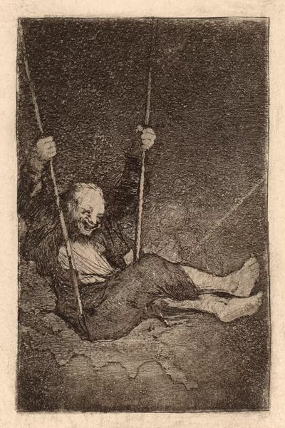 Romanticism: Old Man on a Swing by Francisco Goya