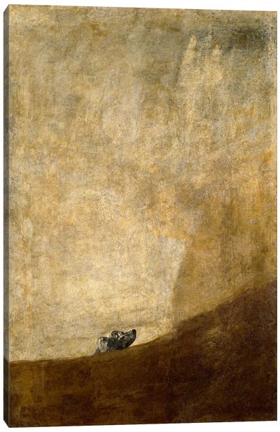 The Dog, 1823 Canvas Art Print - Francisco Goya