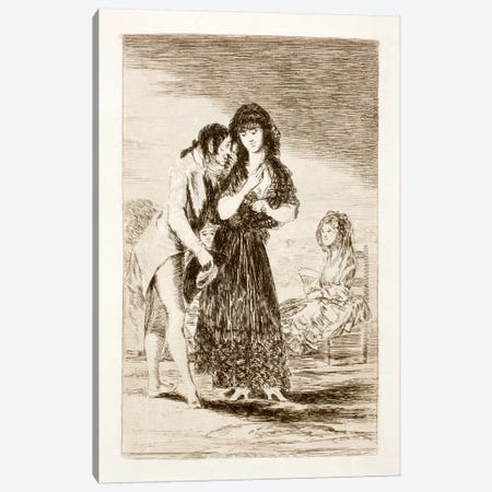 Los Caprichos: Even Thus He Cannot Make Her Out, Plate 7 Canvas Print #15356} by Francisco Goya Art Print