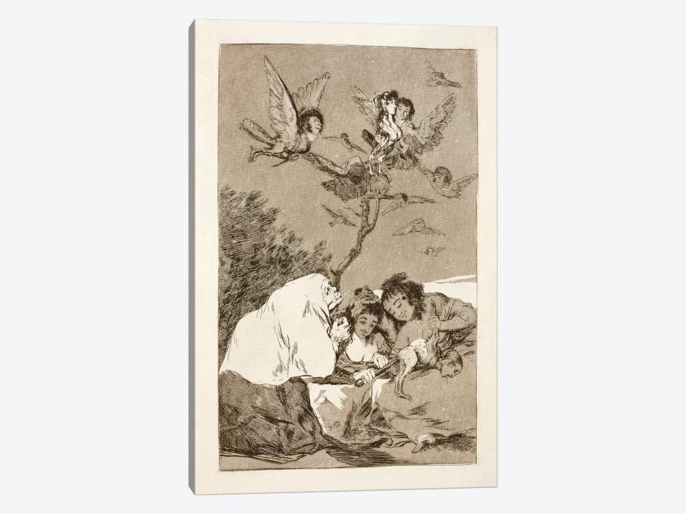 Los Caprichos: Everyone Will Fall, Plate 19 by Francisco Goya 1-piece Canvas Art Print