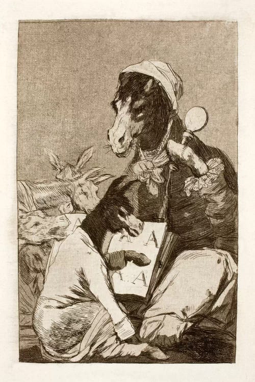 Los Caprichos: Might Not the Pupil Know More?, Plate 37 by Francisco Goya wall art