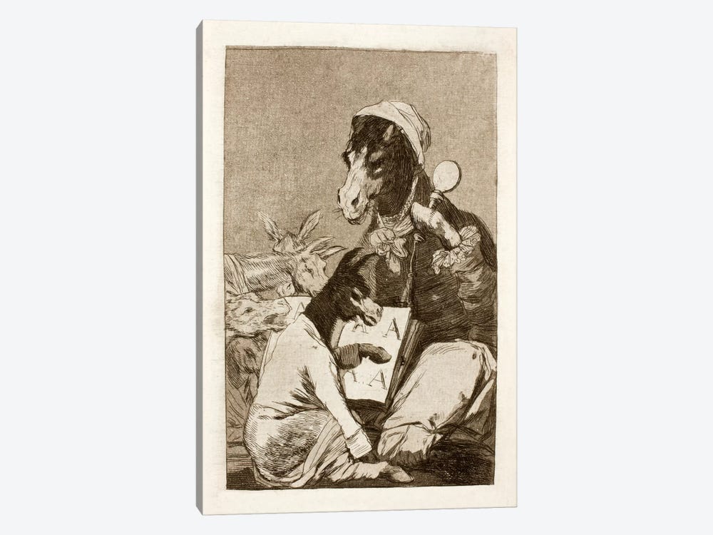 Los Caprichos: Might Not the Pupil Know More?, Plate 37 by Francisco Goya 1-piece Canvas Artwork