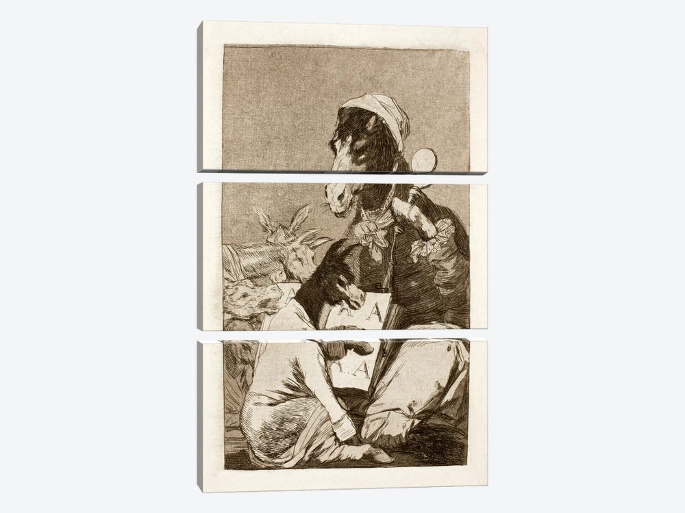 Los Caprichos: Might Not the Pupil Know More?, Plate 37 by Francisco Goya 3-piece Canvas Wall Art