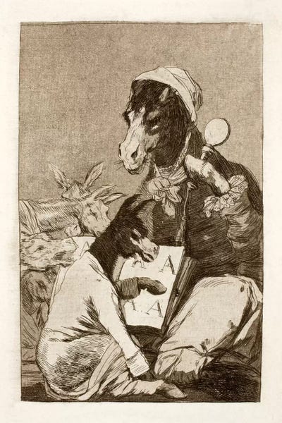 Francisco Goya: Los Caprichos: Might Not the Pupil Know More?, Plate 37 by Francisco Goya