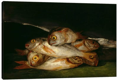 Still Life with Golden Bream, 1812 Canvas Art Print - Seafood Art