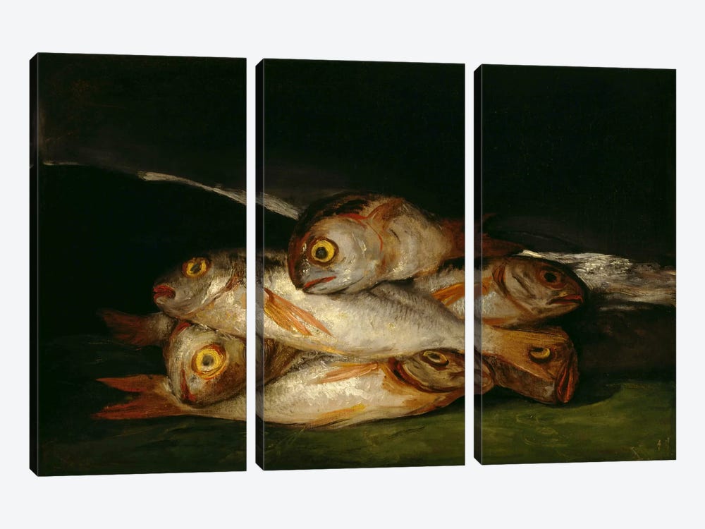 Still Life with Golden Bream, 1812 by Francisco Goya 3-piece Canvas Artwork