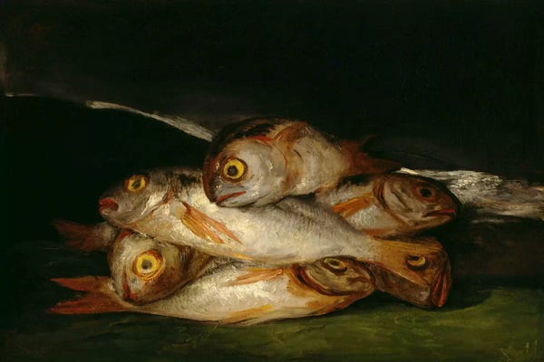 Romanticism: Still Life with Golden Bream, 1812 by Francisco Goya