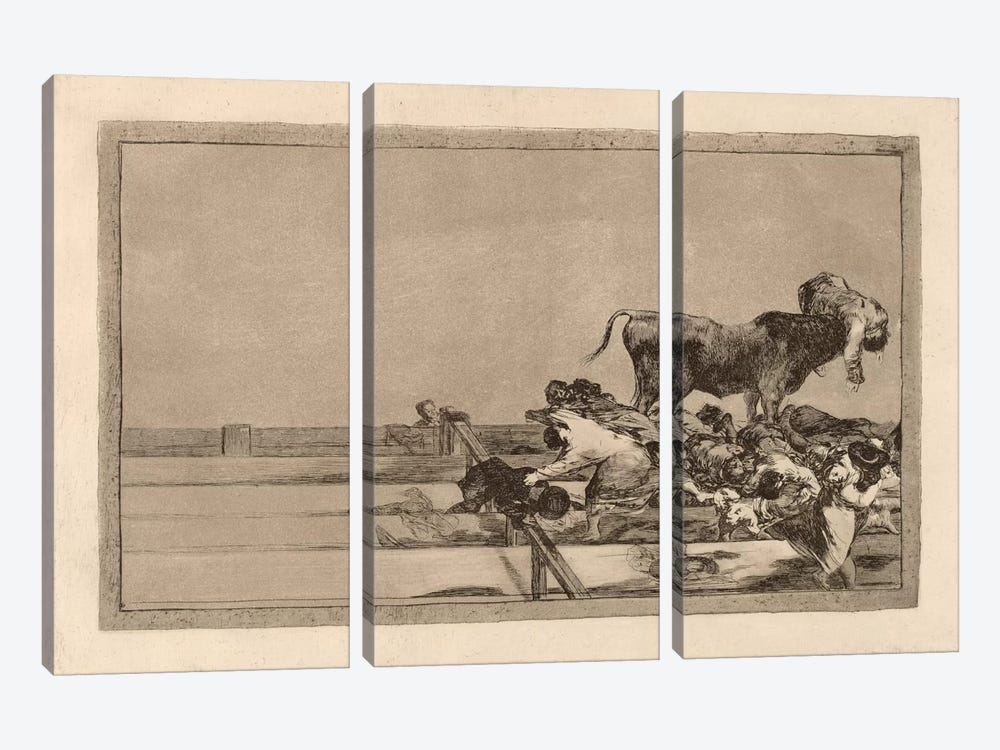 Dreadful Events in the Front Rows of the Ring at Madrid and Death of the Mayor of Torrejon by Francisco Goya 3-piece Art Print