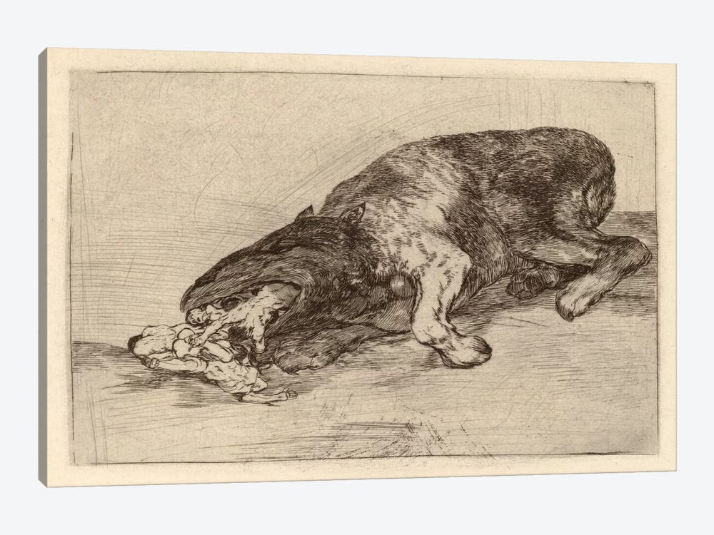 Fierce Monster, 1820 by Francisco Goya 1-piece Canvas Artwork