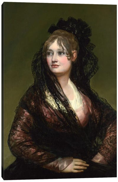 Portrait of Dona Isabel de Porcel Canvas Art Print - Francisco Goya