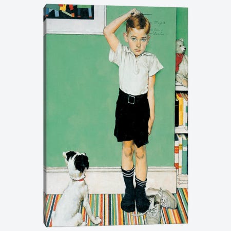 He's Going to Be Taller Than Dad Canvas Print #1538} by Norman Rockwell Canvas Artwork