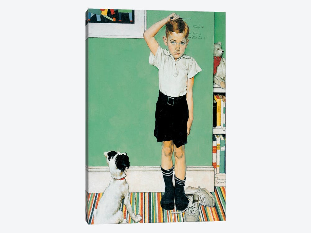 He's Going to Be Taller Than Dad by Norman Rockwell 1-piece Canvas Print