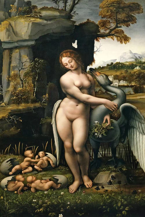 Leda and the Swan, 1515 by Leonardo da Vinci wall art