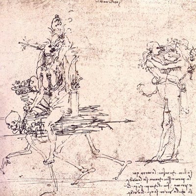 Illustration for Virtue and Envy by Leonardo da Vinci art print